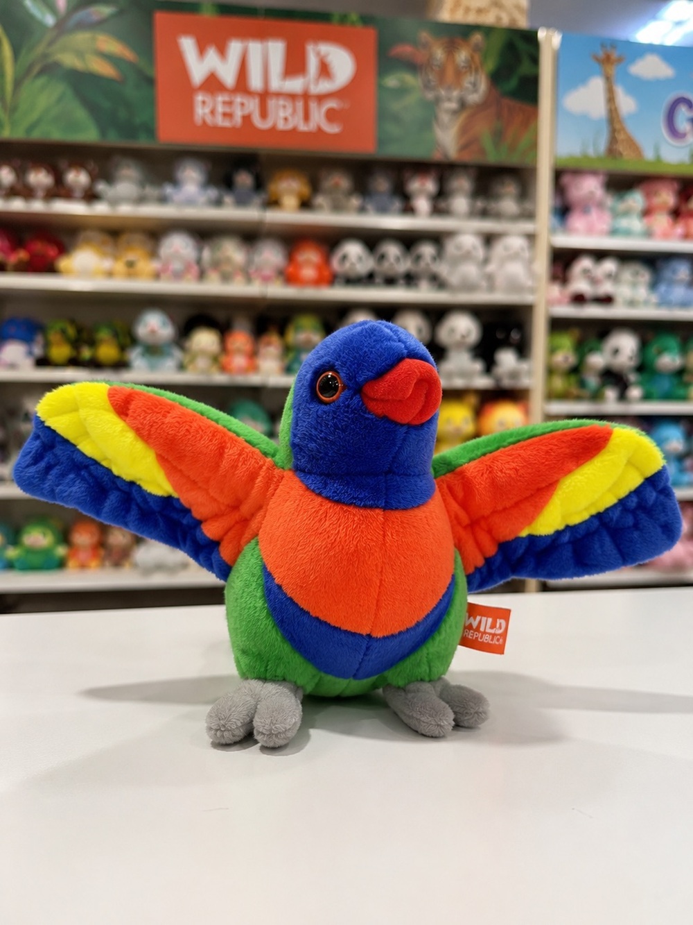 Wild Republic Rainbow Lorikeet Plush Bird 8” Stuffed Animal Colorful EUC